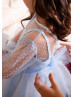 Sky Blue Polka Dot Tulle Flower Girl Dress Baby Tutu Dress